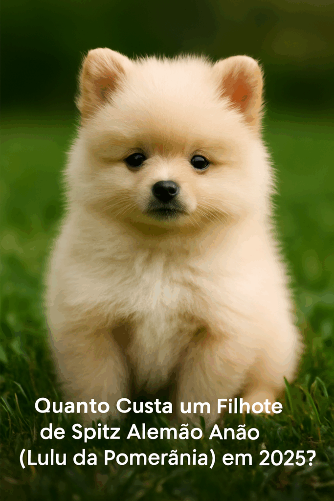 Spitz Alemão Anão branco em gramado natural – By Império Dog